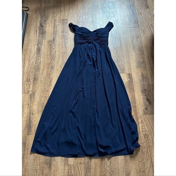 LULU’S Harmonious Love Navy Blue Off The Shoulder Maxi Dress - Picture 2 of 4